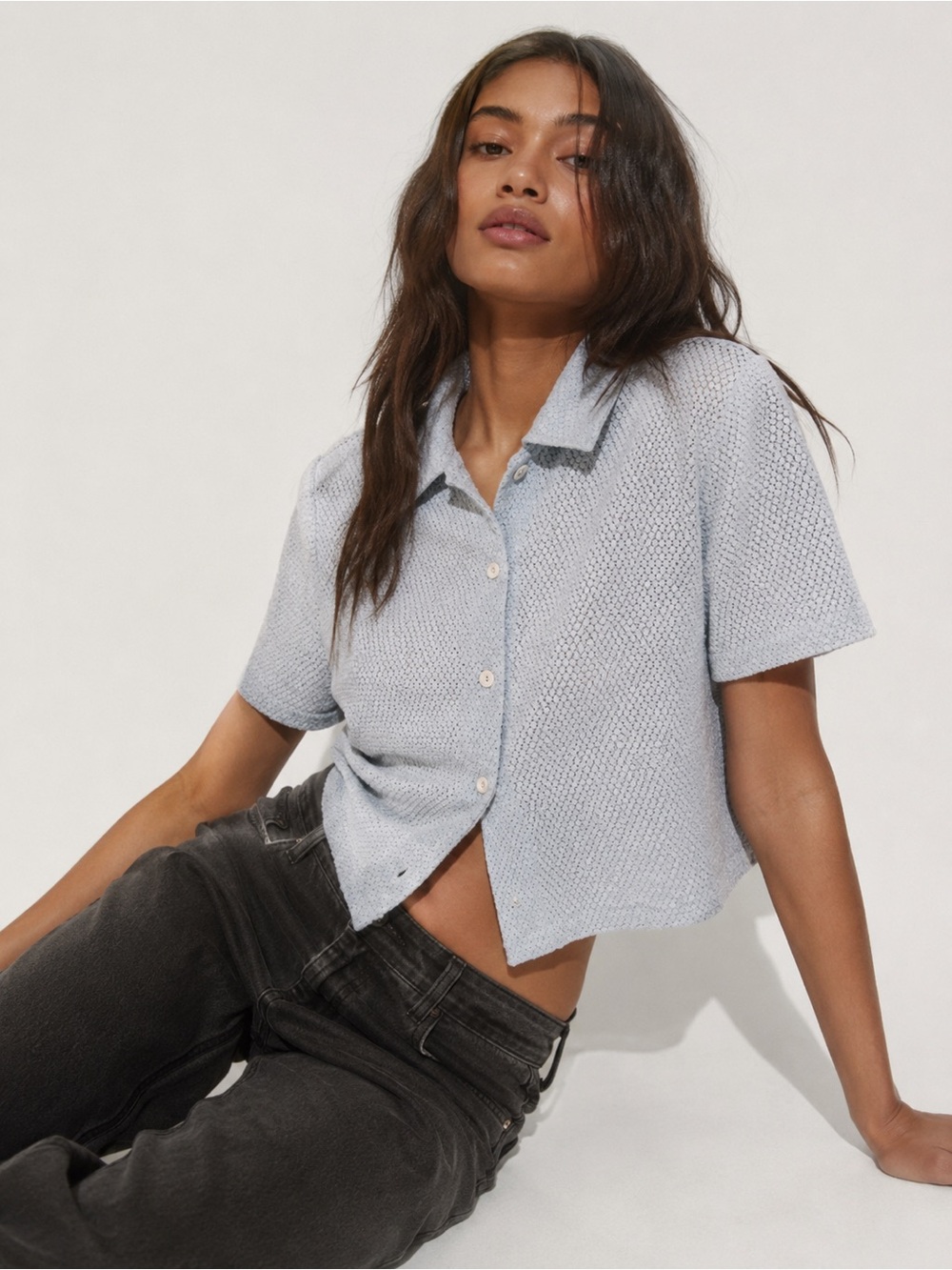 Vintage 90s Light Blue Top
